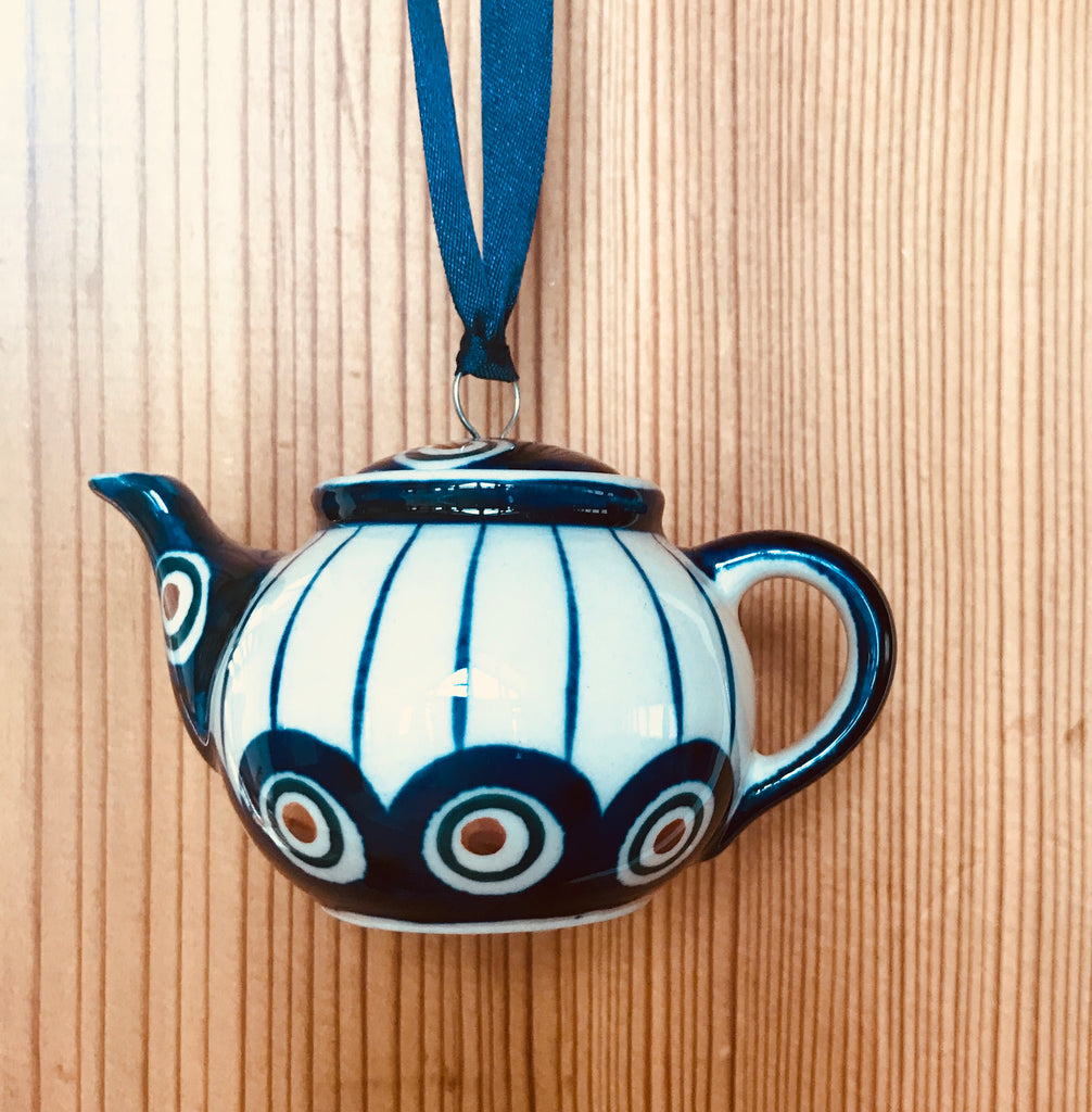 Ornament - Polish Pottery - Teapot  Christmas Ornaments - PasParTou