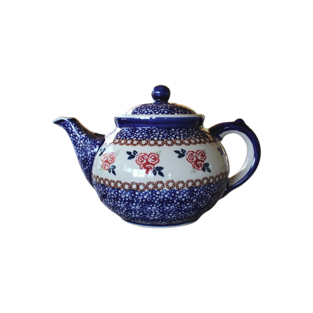 Red Rose - Large Teapot  Polish Ceramics - PasParTou