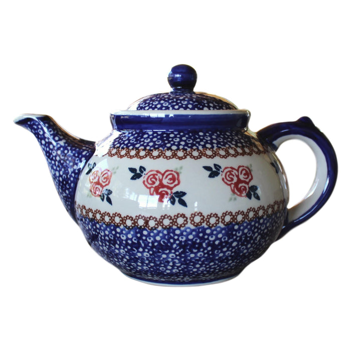 Red Rose - Large Teapot  Polish Ceramics - PasParTou