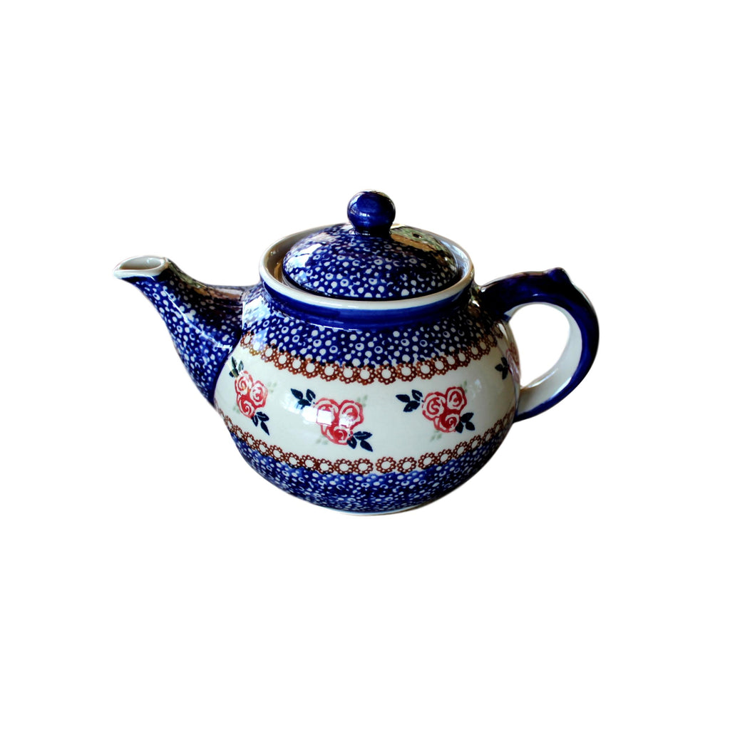 Red Rose - Large Teapot  Polish Ceramics - PasParTou