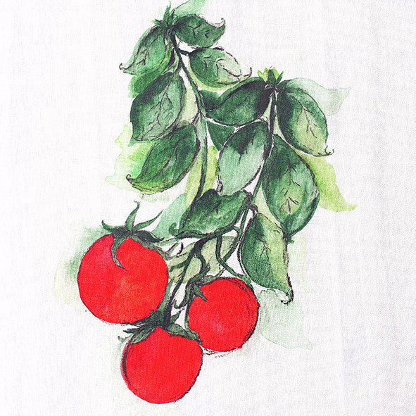 Teatowel Off White Soft Washed Linen with Tomatoes Print  Teatowel - PasParTou