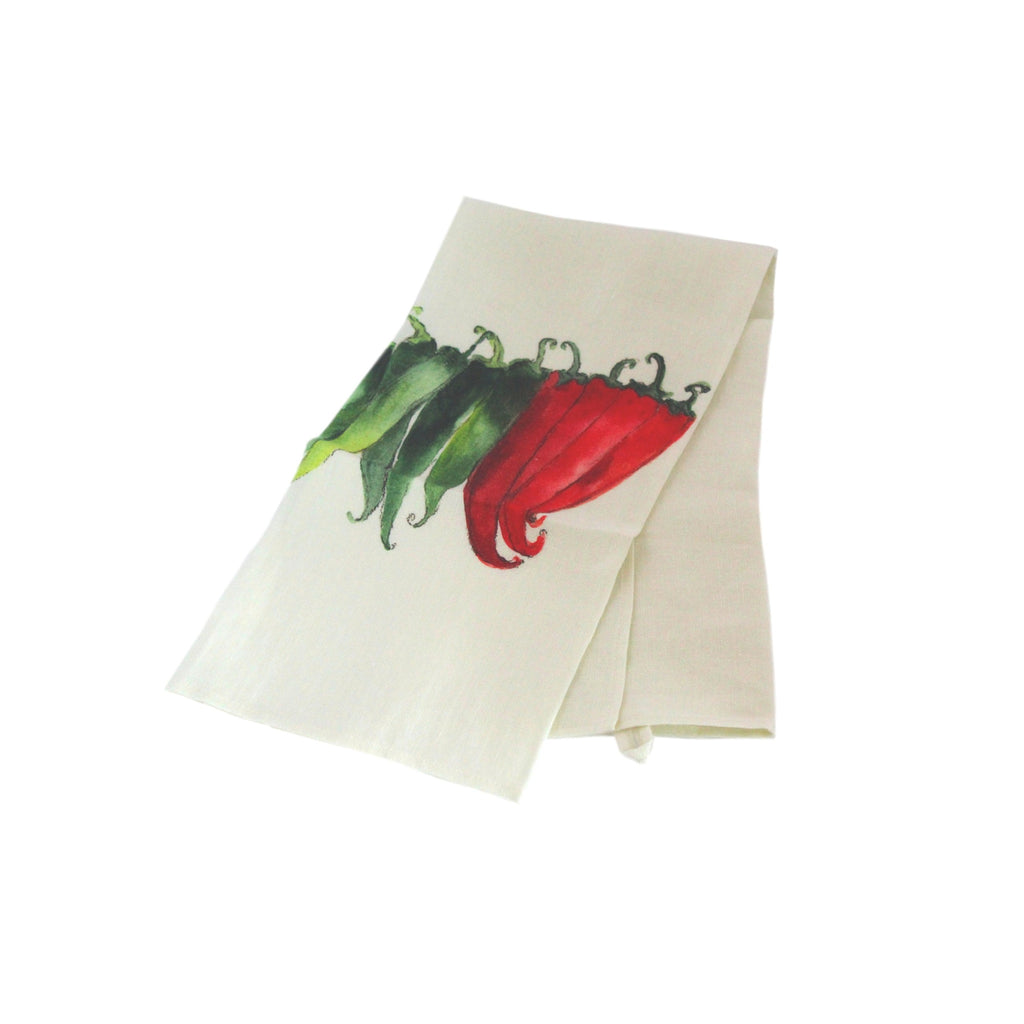 Teatowel Off White Soft Washed Linen with Pepper Print  Teatowel - PasParTou