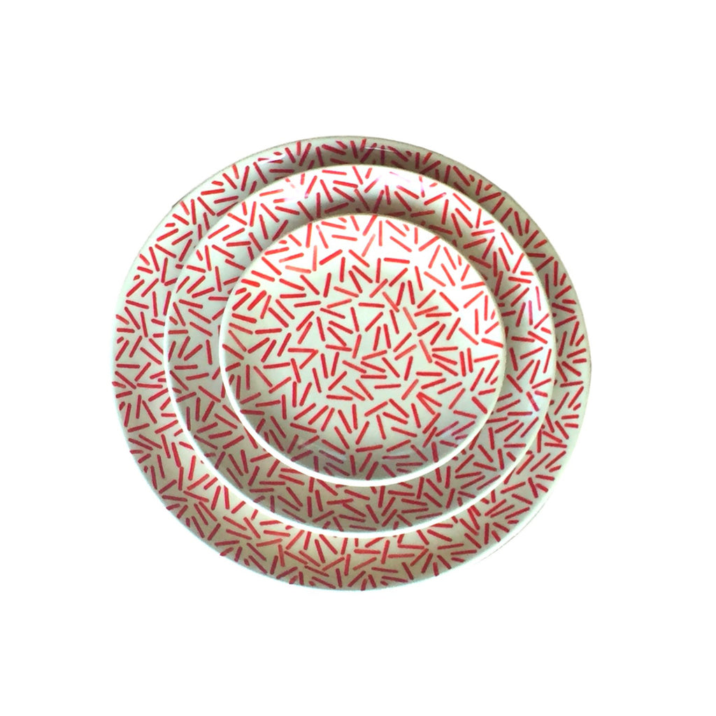 Op Art Red - Dessert Plate  Polish Ceramics - PasParTou