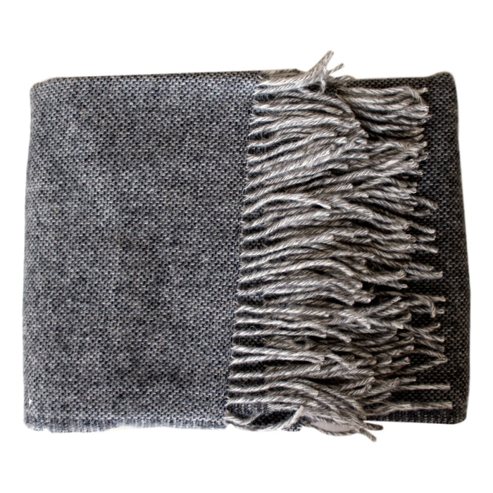 Throw - Dark Grey Sharkskin - Wool  Throws - PasParTou