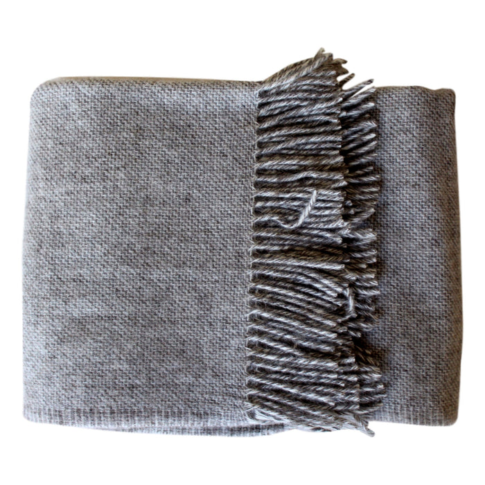 Throw  - Light Grey Sharkskin - Wool  Throws - PasParTou