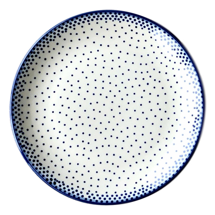 Tiny Blue Dots - Dessert Plate  Polish Ceramics - PasParTou