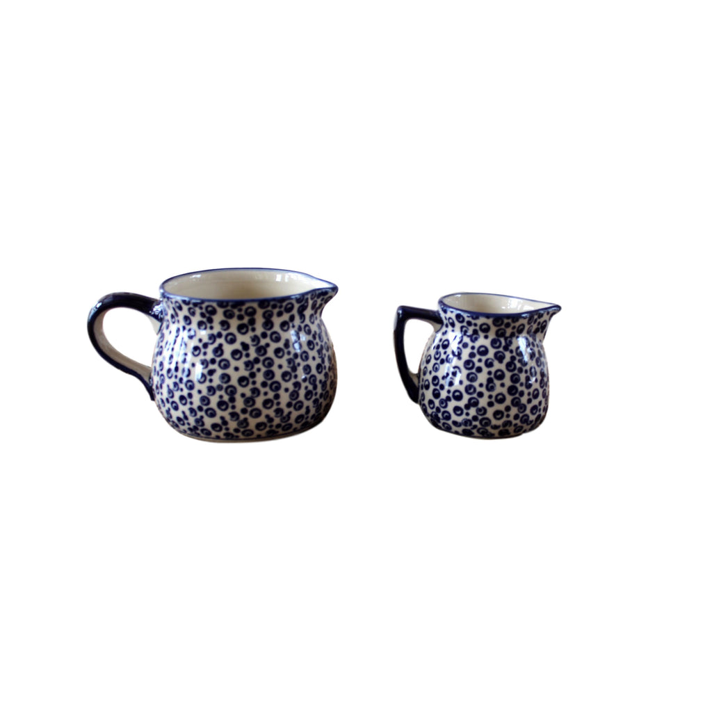 Tiny Blue Bubbles - Mini Creamer  Polish Ceramics - PasParTou