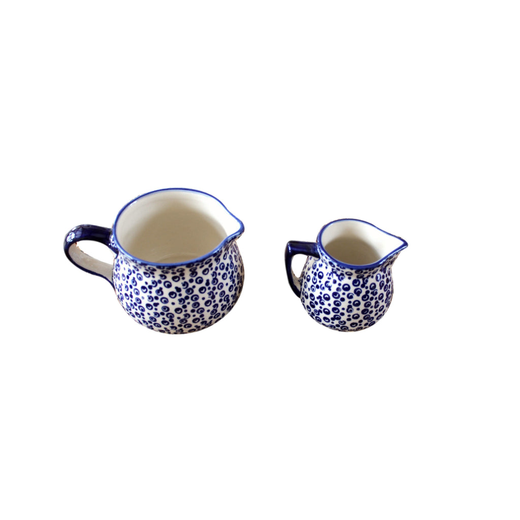 Tiny Blue Bubbles - Mini Creamer  Polish Ceramics - PasParTou