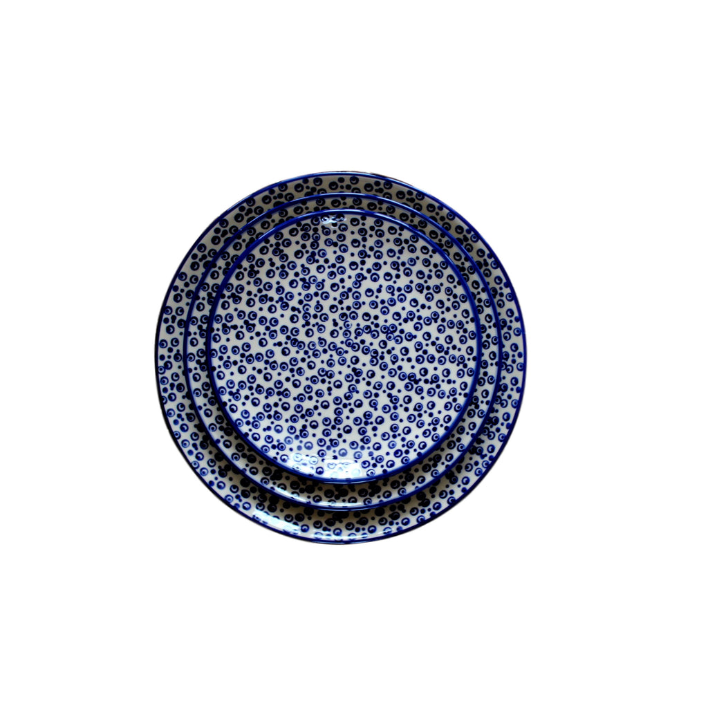 Tiny Blue Bubbles - Dessert Plate  Polish Ceramics - PasParTou