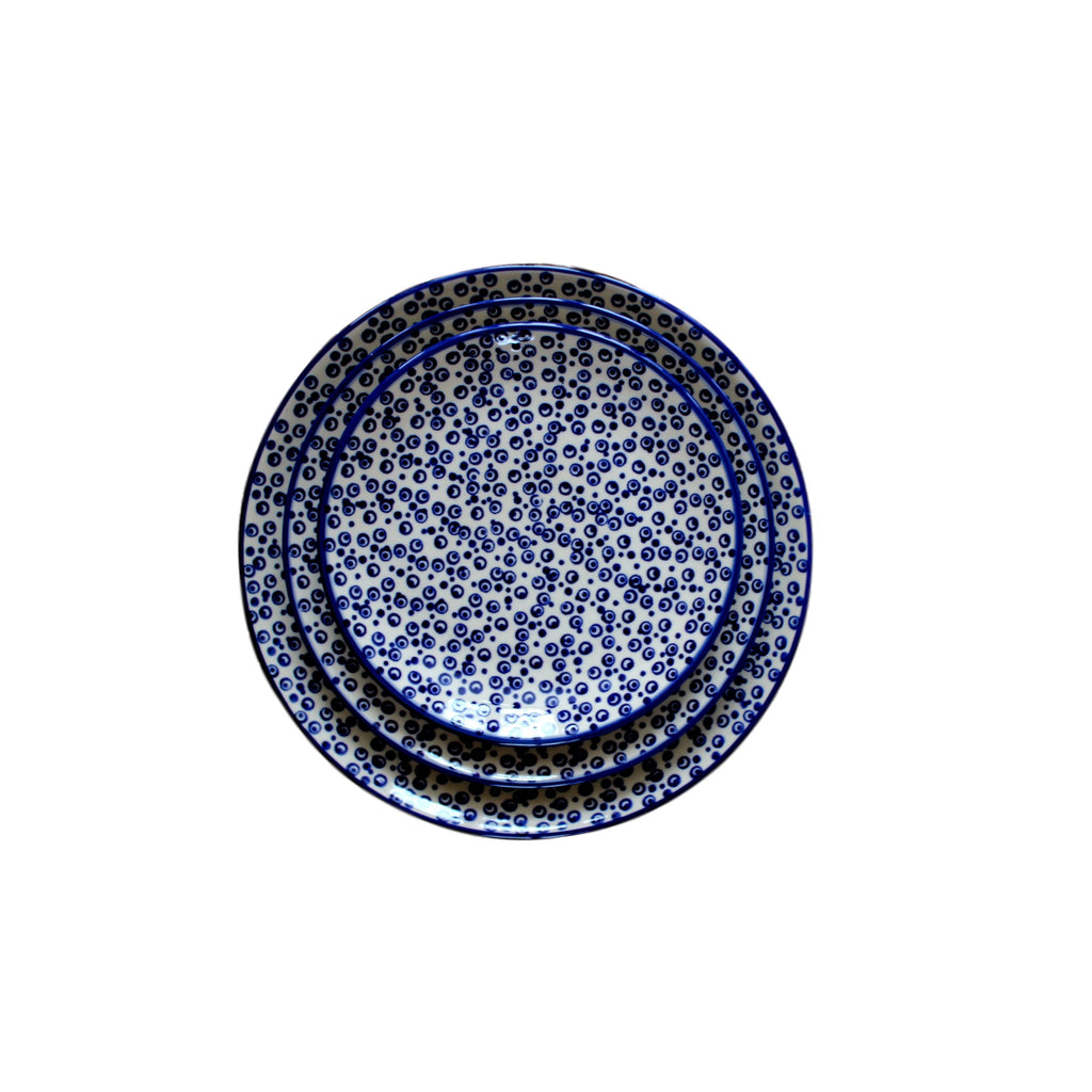 Tiny Blue Bubbles - Dinner Plate  Polish Ceramics - PasParTou
