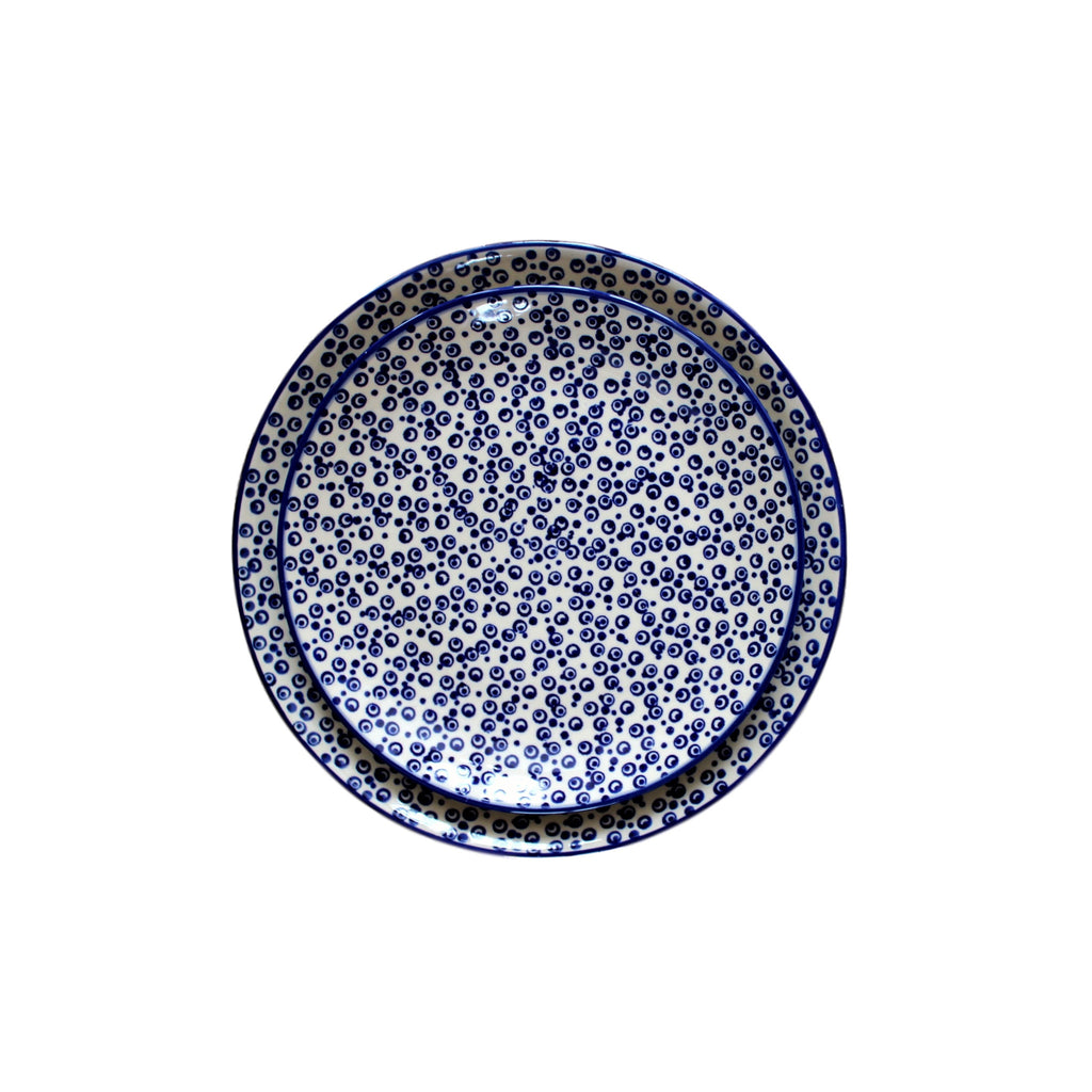 Tiny Blue Bubbles - Dinner Plate  Polish Ceramics - PasParTou