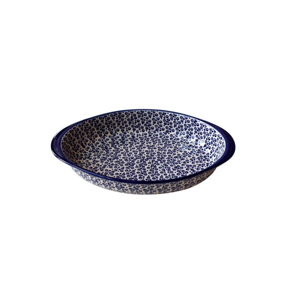 Tiny Blue Bubbles- Medium Oval Baker  Polish Ceramics - PasParTou