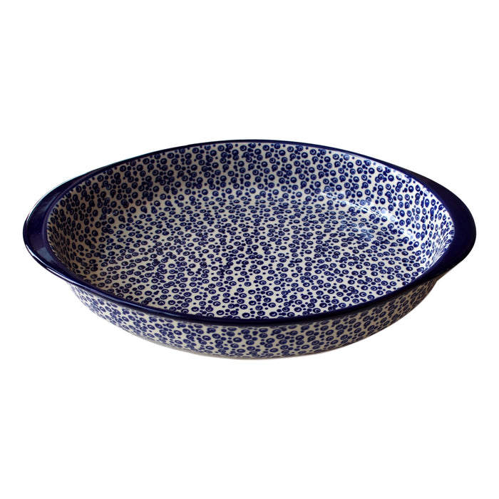 Tiny Blue Bubbles- Medium Oval Baker  Polish Ceramics - PasParTou