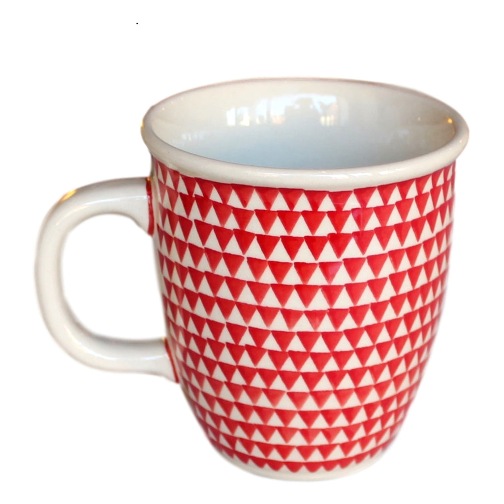 Triangles Red - Cup  Polish Ceramics - PasParTou