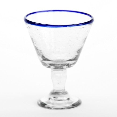 Wine Glass - Blue Rim - Set of 4  Glassware - PasParTou