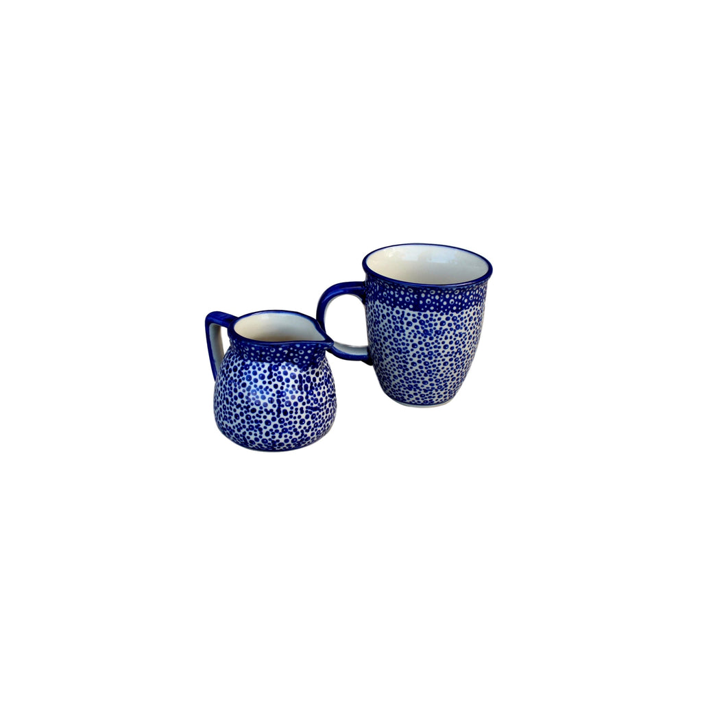Blue Spatter - Mini Creamer  Polish Ceramics - PasParTou