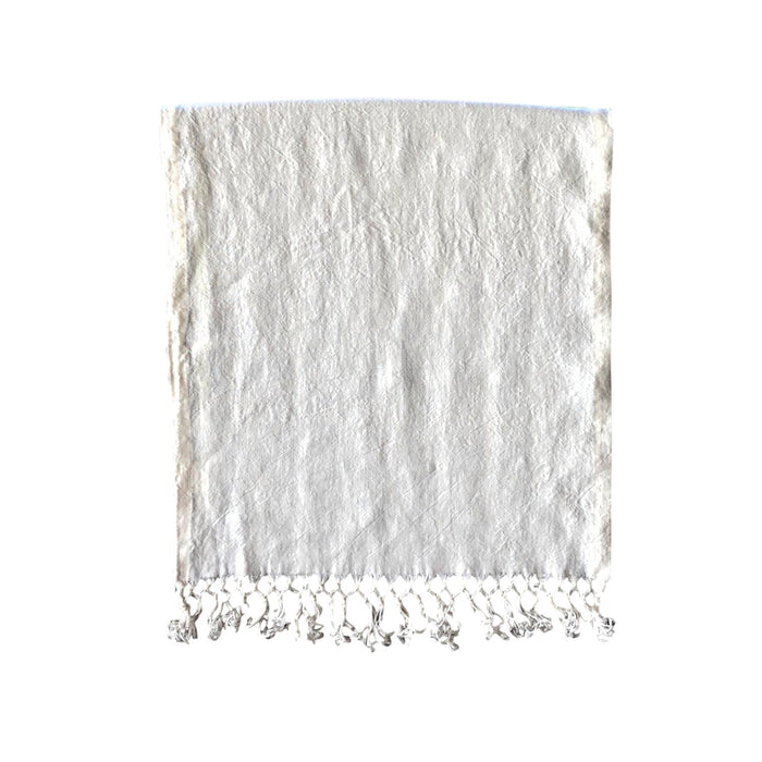 Runner - Softwashed Linen Fringed Runner - off white - 20" wide  runners - PasParTou