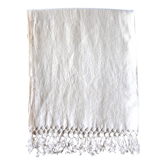 Runner - Softwashed Linen Fringed Runner - off white - 34" wide  runners - PasParTou